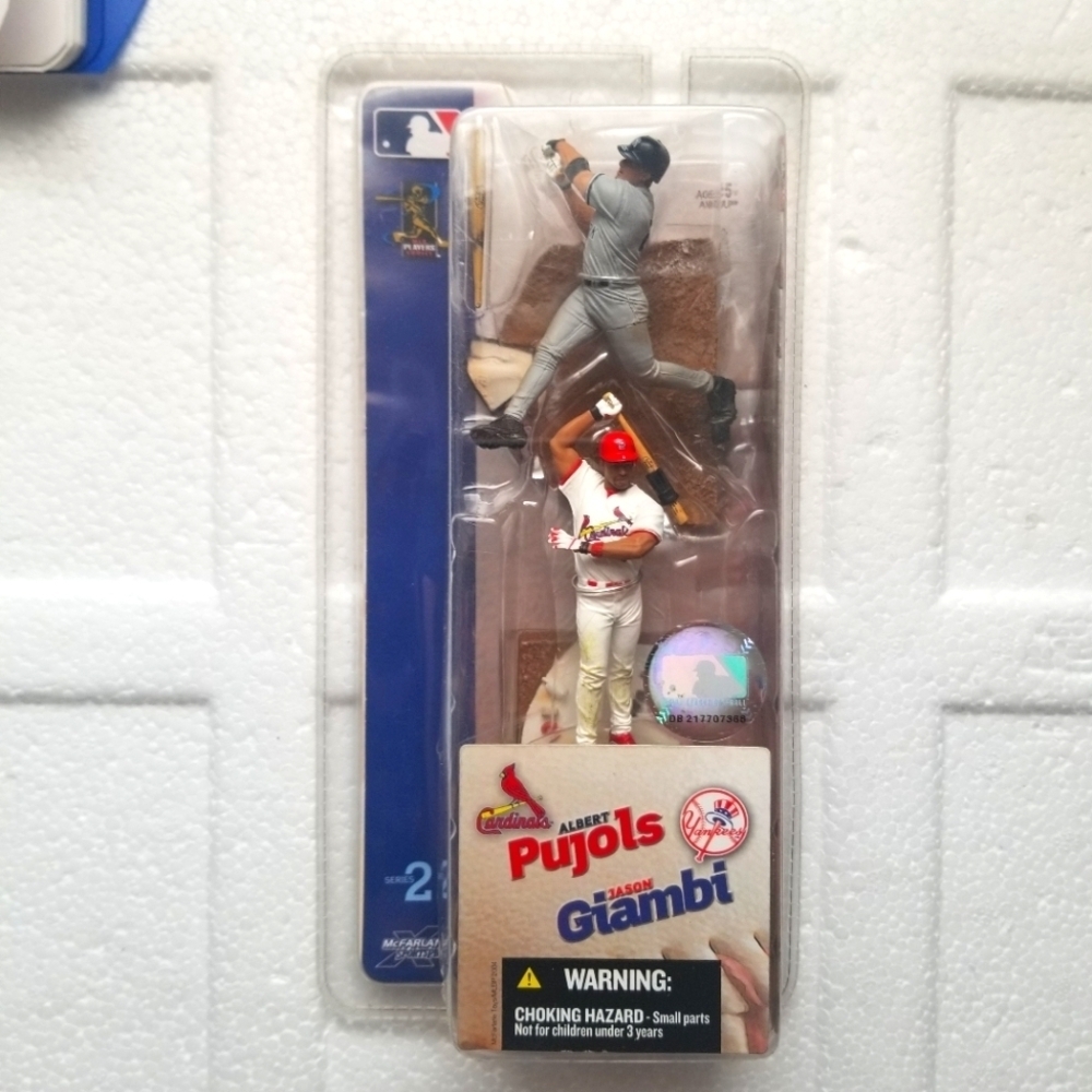 2004 Mcfarlane 3 Inch Baseball Figures,Pujols and Giambi.New in Package